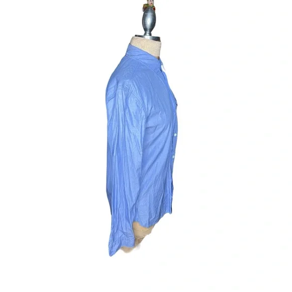 BURBERRY Men's Blue Linen Long Sleeve Button Down Shirt US S - Picture 4 of 11